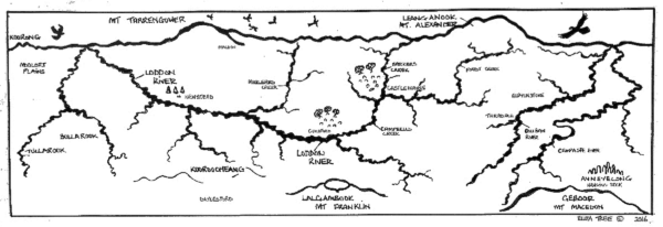 Map of 15 years to gold -Djarra Country, Eliza Tree, Copyright 2016